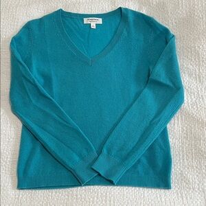 Nordstrom Blue Cashmere V-Neck Sweater